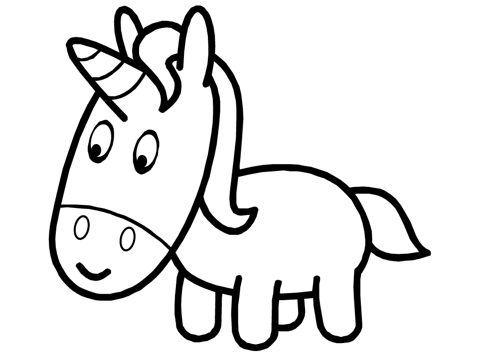 Cartoon Unicorn Coloring Pages Cute Coloring Home