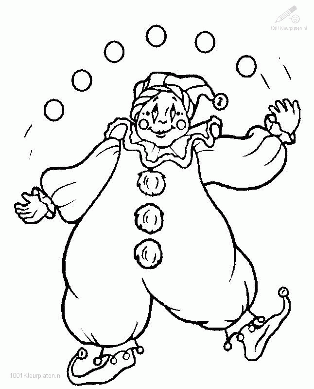 1001 COLORINGPAGES : Circus >> Clown >> Clown Coloring Page