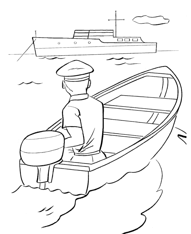 BlueBonkers : Ships and Boats Coloring pages - Sport Yacht
