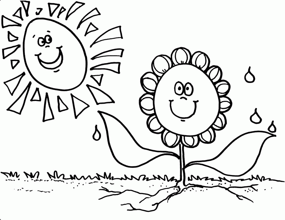 SunFlower and Sun Coloring Pages : New Coloring Pages