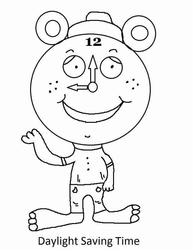 Daylight Savings Time Clock Coloring Page Coloring Pages 200445 