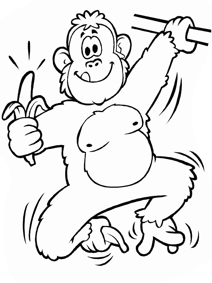 monkey coloring pages 2014