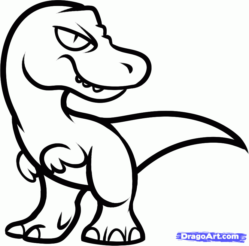 How to Draw an Allosaurus For Kids, Step by Step, Dinosaurs For 