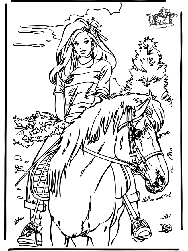 Horse Riding Coloring Pages - Coloring Home