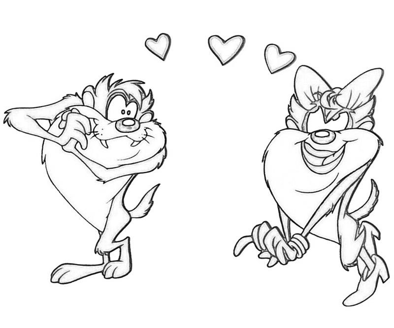Tazmania Devil Love Coloring Pages : New Coloring Pages