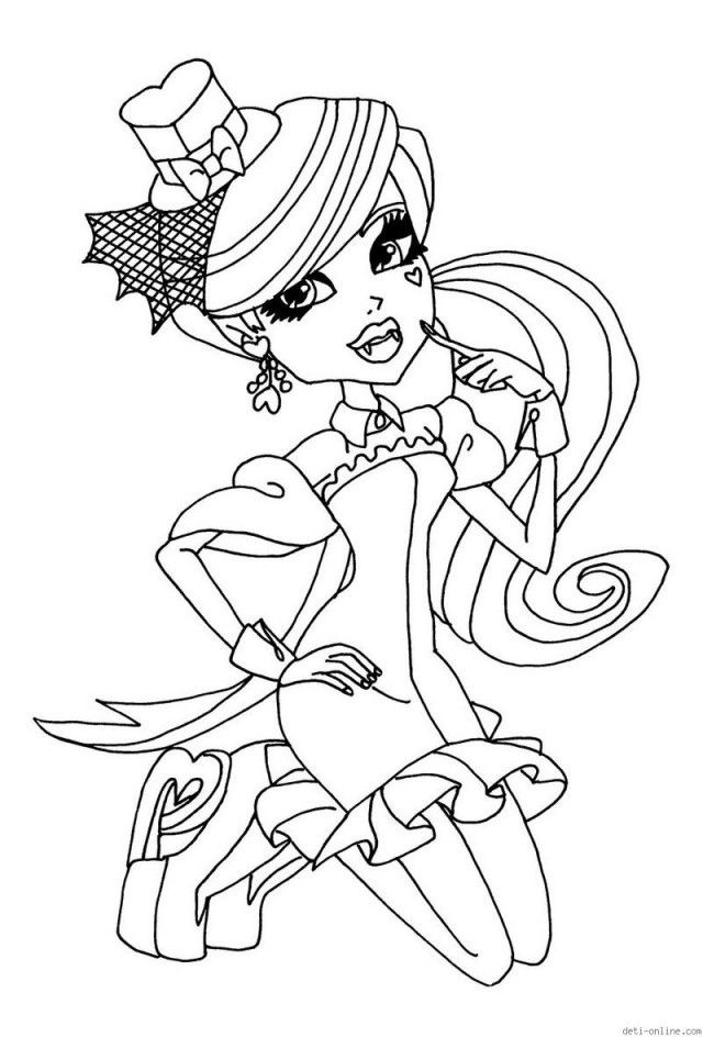 Monster High Dracula Coloring Pages Download Free Printable 255983 