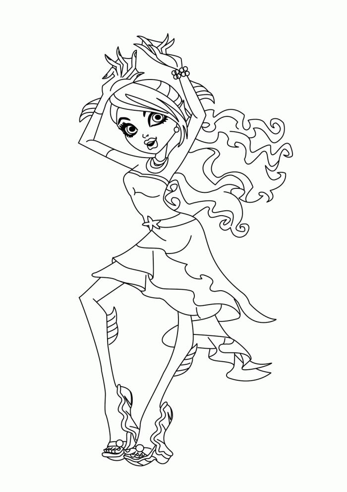 Monster High Coloring Pages Lagoona Blue