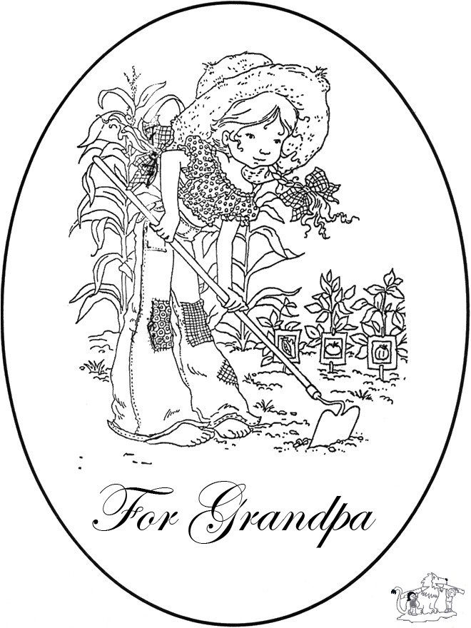 cards for grandpa Colouring Pages