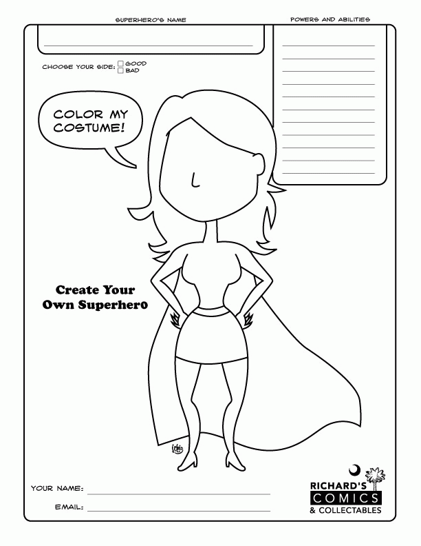 girl hero Colouring Pages (page 2)