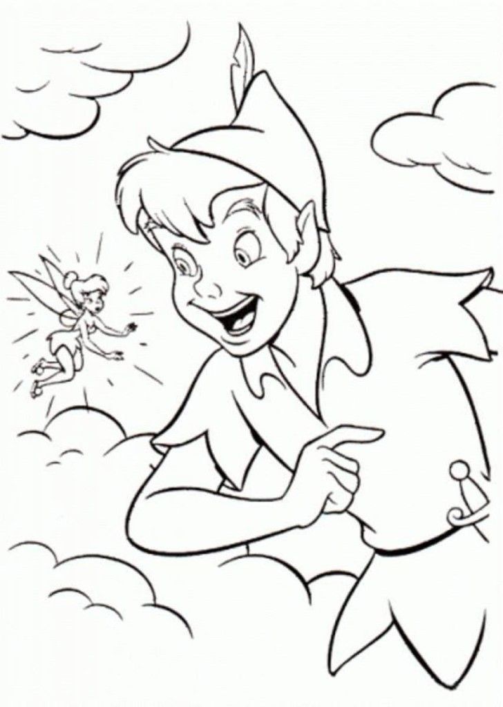Inspirational Peter Pan And Tinkerbell Coloring Page | Laptopezine.