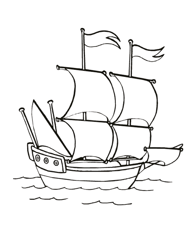 Coloring Pages Of A Ship | Kids Coloring Pages | Printable Free 