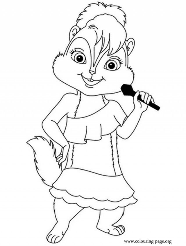 Alvin And The Chipmunks Brittany Singing Coloring Page 121931 Walt 