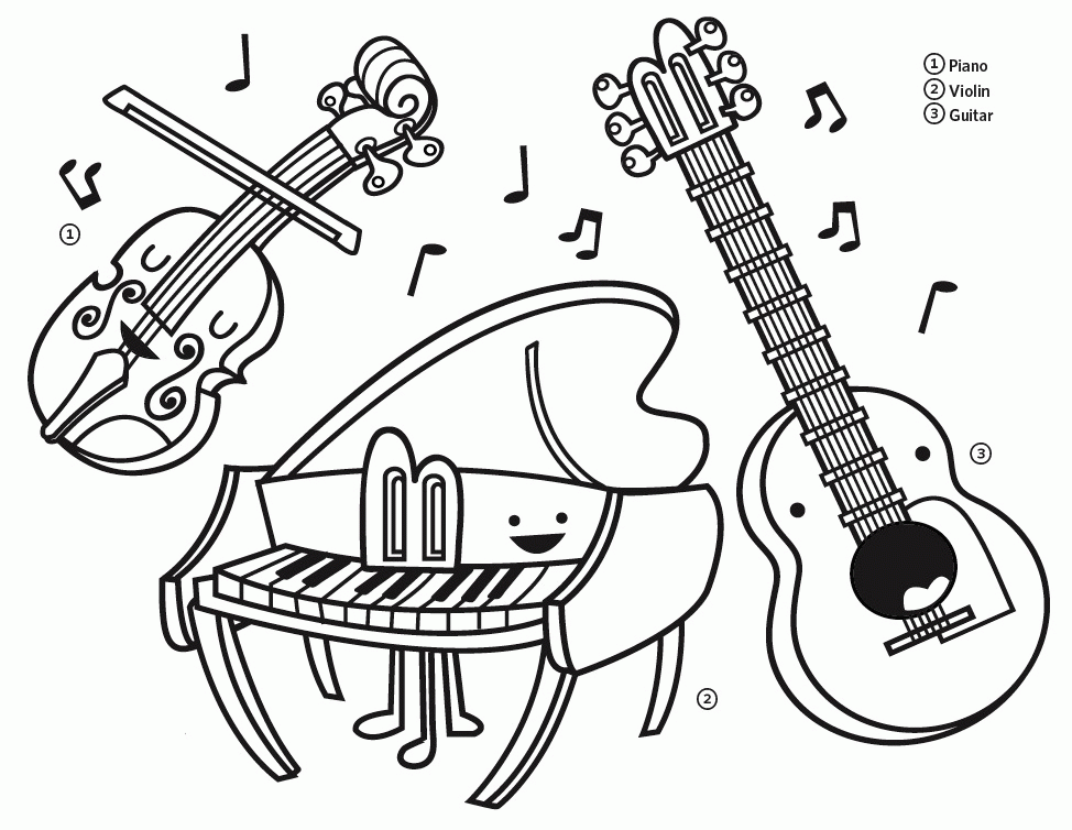 Instruments Coloring Pages - Free Printable Coloring Pages | Free 