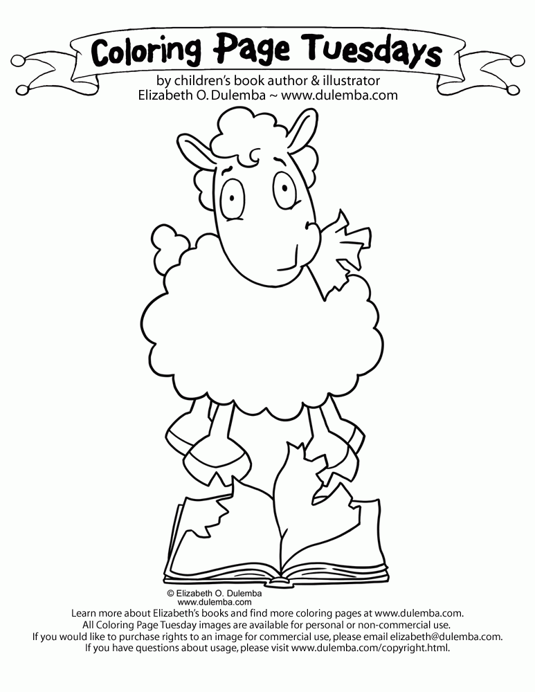 dulemba: Coloring Page Tuesday - Reading Sheep?