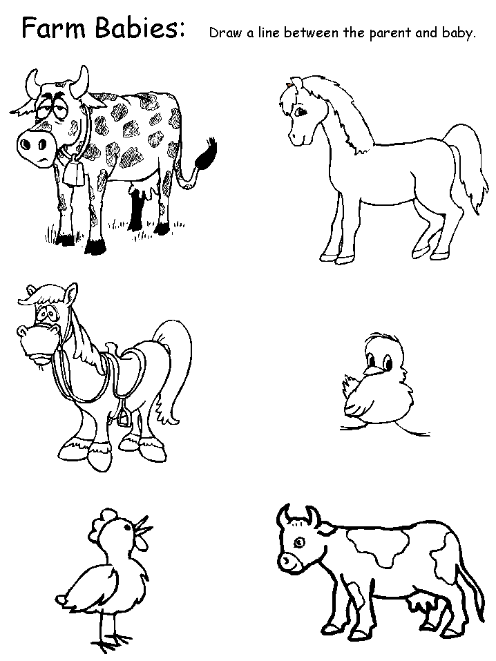 Search Results » Match Animal To Wild And Farm Animals - Coloring Home