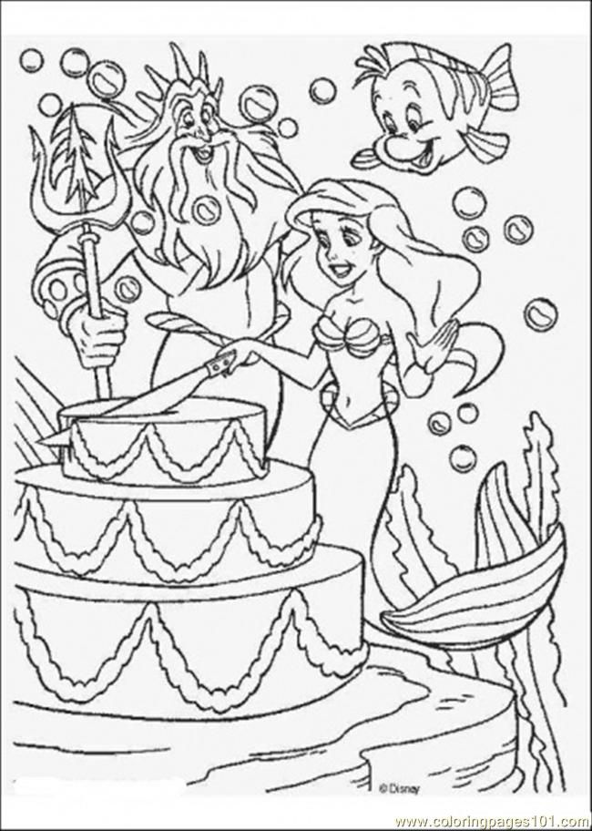 Coloring Pages A Party For Ariel (Cartoons > The Little Mermaid 
