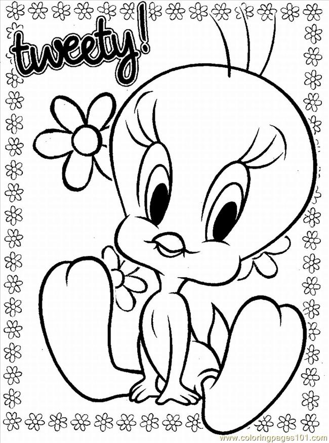 Coloring Pages Tweety Bird 014lrg (Cartoons > Tweety Bird) - free 