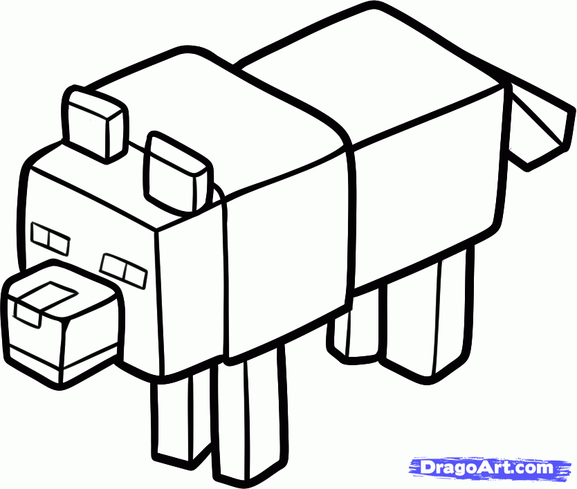 Draw A Minecraft Wolf Step By Step Drawing Sheets Added By Dawn 