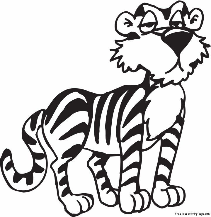 Printable jungle Tiger Coloring Pages sheets for Kids for kids 