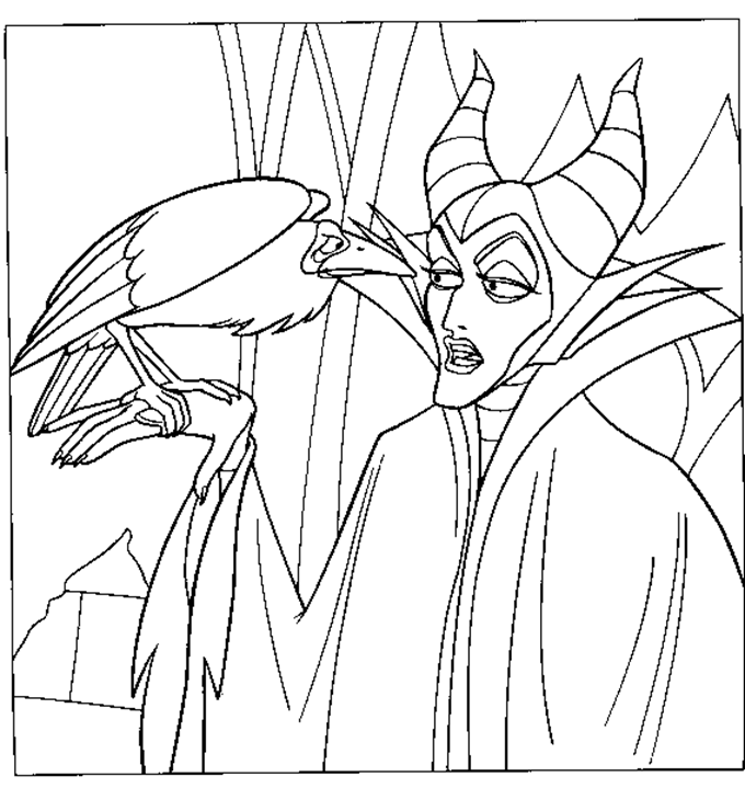 Disney Movie Princesses: Maleficent Free Printable Coloring Pages