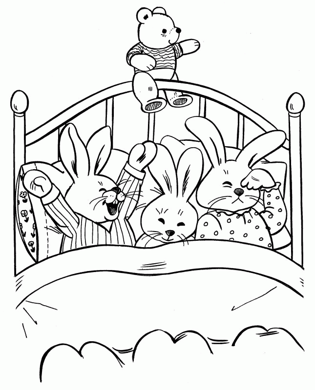 child bedtime Colouring Pages