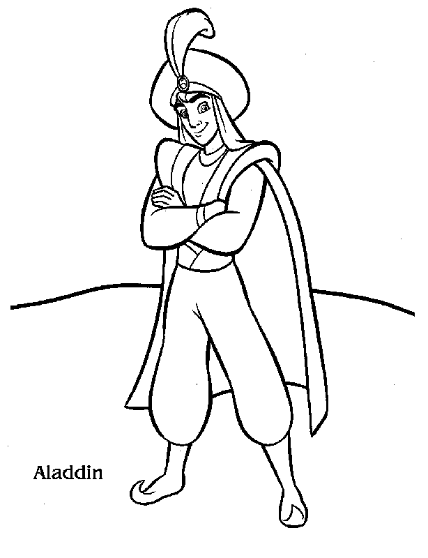 Aladdin And Genie Coloring Page - Aladdin Coloring Pages 