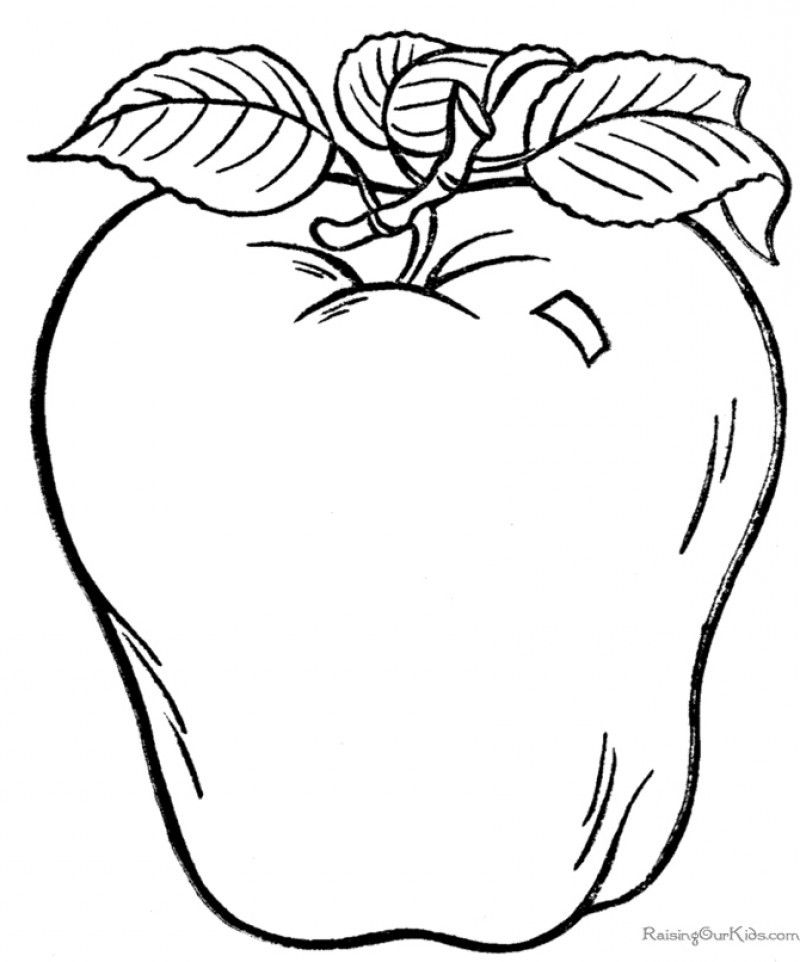 Apples And Leaves Coloring Page - Kids Colouring Pages