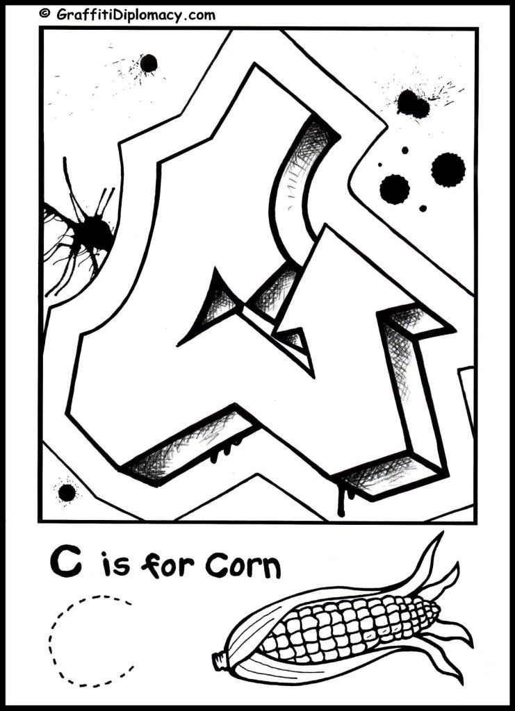 G IS For Graffiti: Alphabet Coloring Book- Free coloring page 