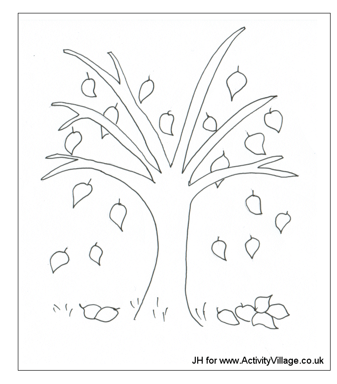 Tree Fall Without Leaves Coloring Page