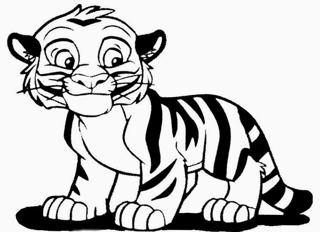 Cute Tiger Coloring Page