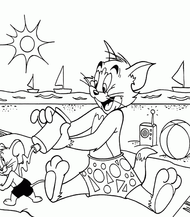 playing jerry Colouring Pages
