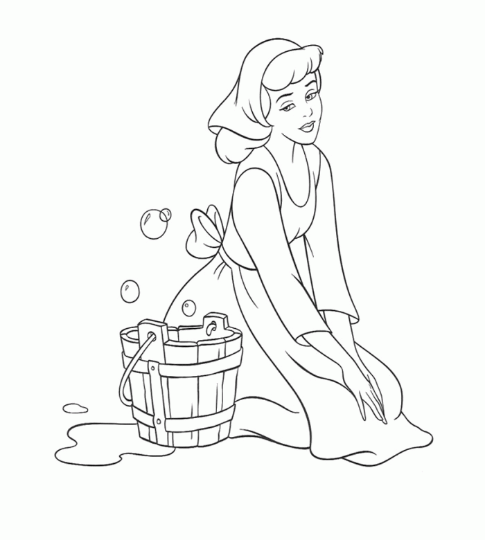 Download Clean The Floor Coloring Pages - Cinderella Cartoon Coloring Pages - Coloring Home