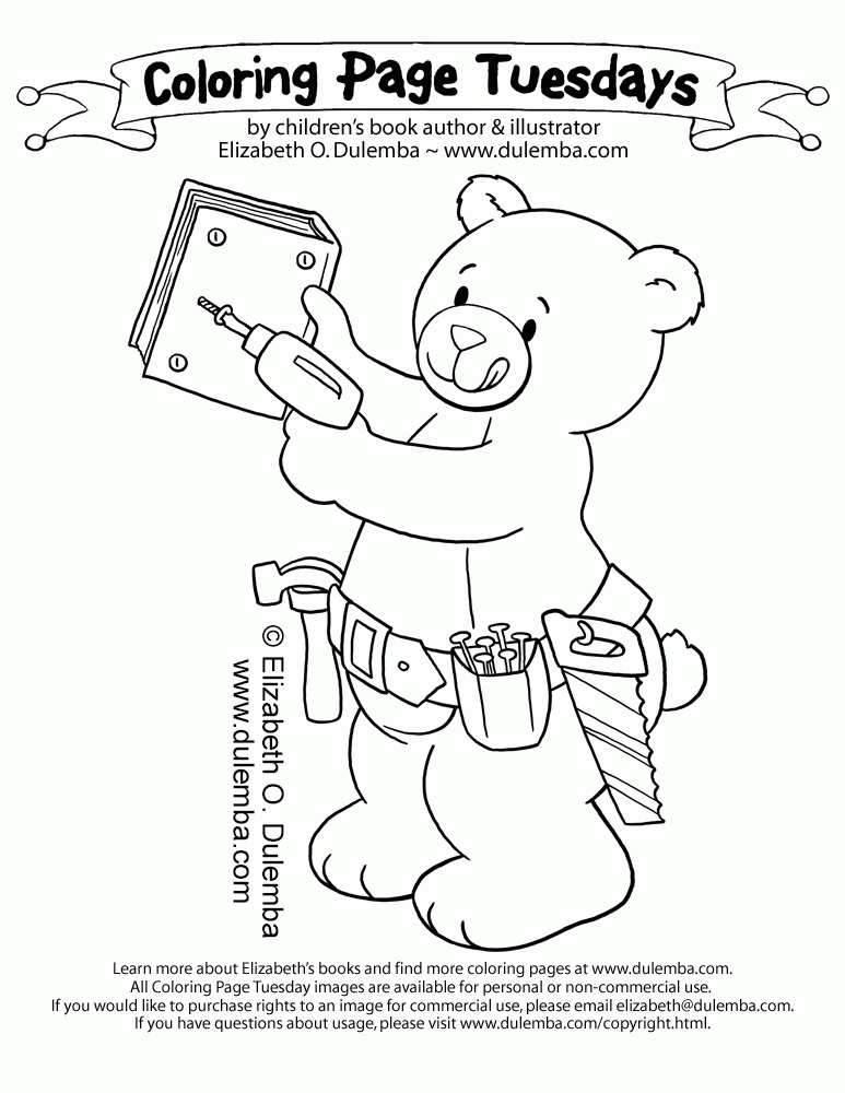 dulemba: Coloring Page Tuesday - Build a Book!