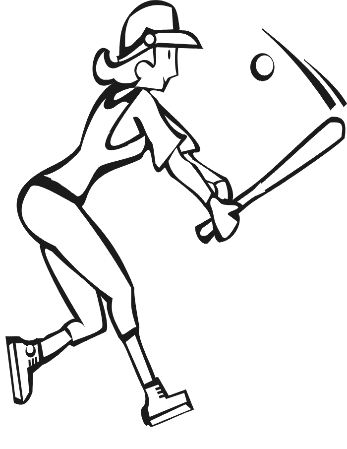 baseball girl Colouring Pages (page 3)