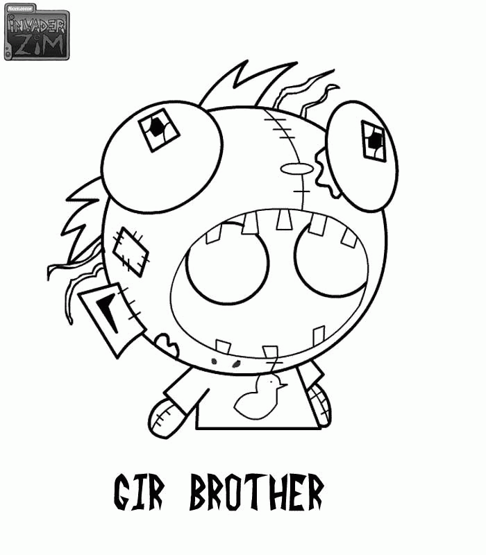 Zim Coloring Pages | Cartoon Characters Coloring Pages | Printable 