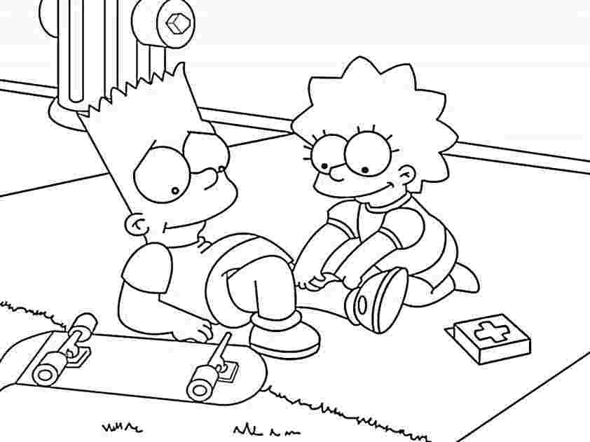 Simpsons Coloring Pages and Book | UniqueColoringPages
