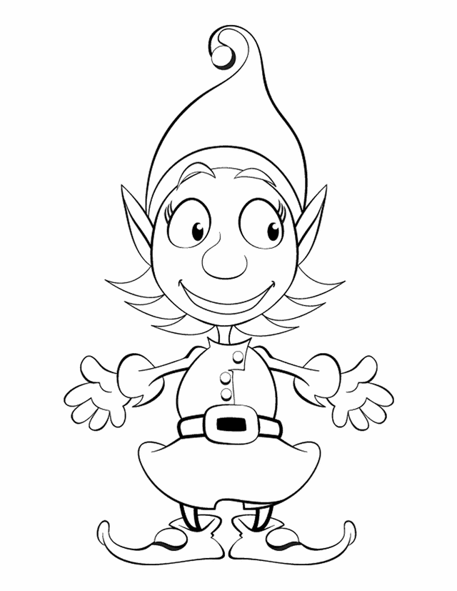 Girl elf - Free Printable Coloring Pages