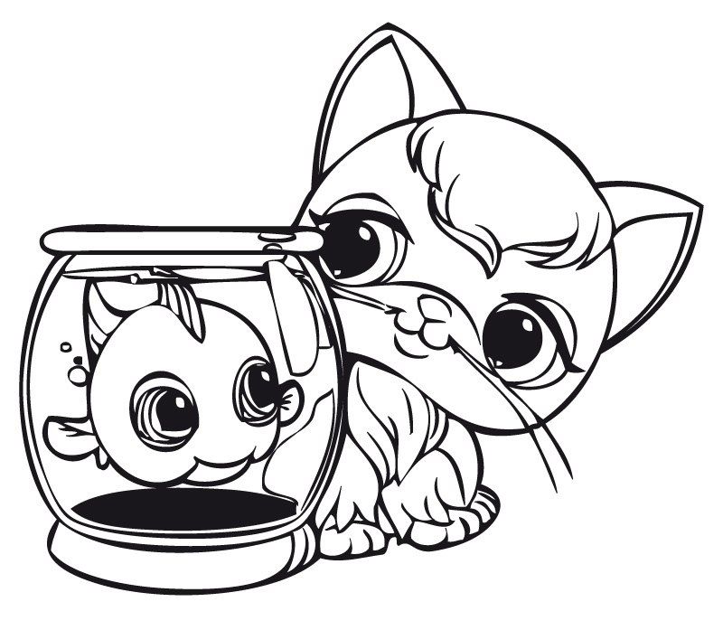Cute Lps Cat Coloring Pages For Print - 69ColoringPages.