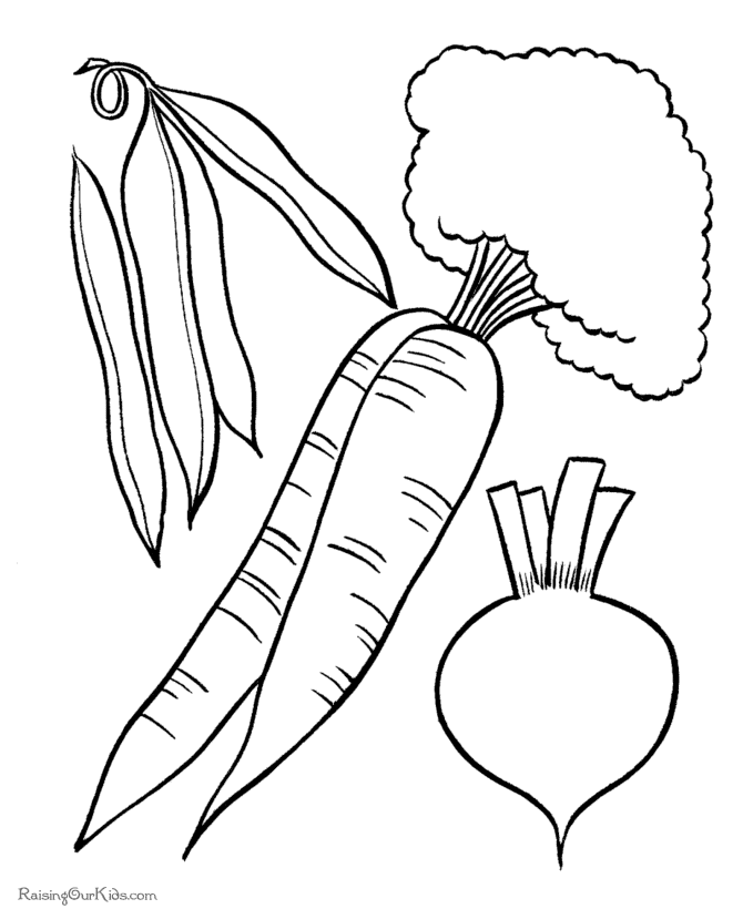 Fruit coloring pages - Vegetables picture to print and color