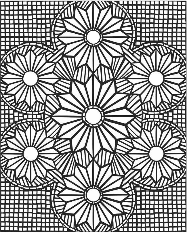 mosaic coloring page printable diy design patterns