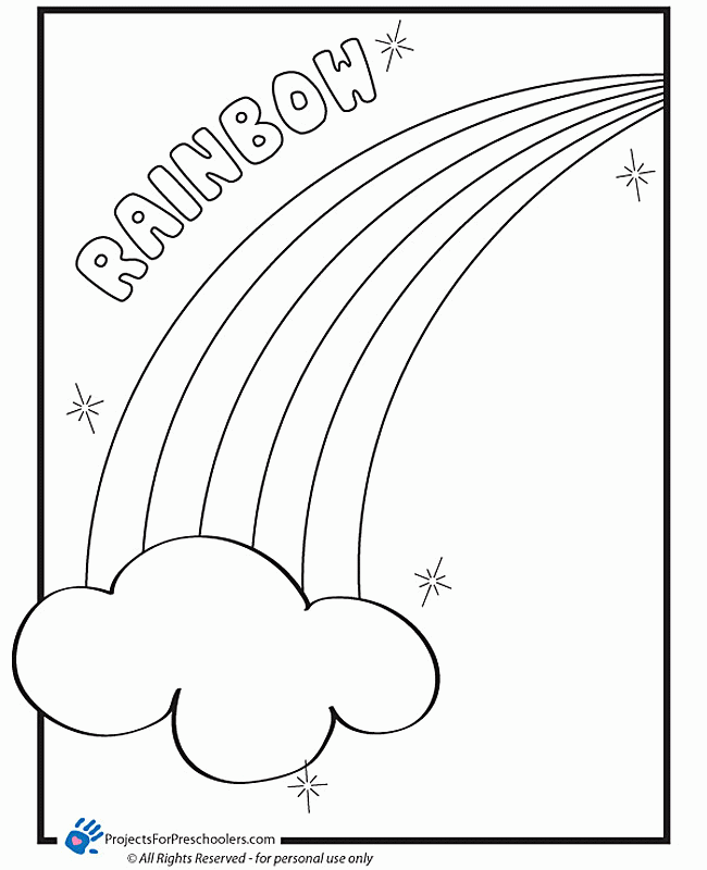 Free Printable rainbow coloring page - from ProjectsforPreschoolers.