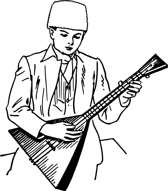 Clipart - Boy playing balalaika