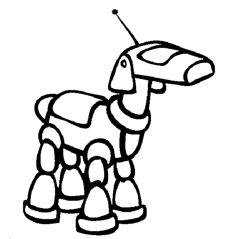 Simple Coloring Pages : Robot Dog Coloring Pages For Kindergarten 