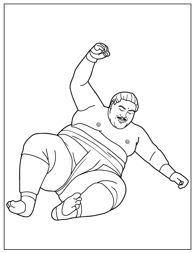Free Wrestling Coloring Pages