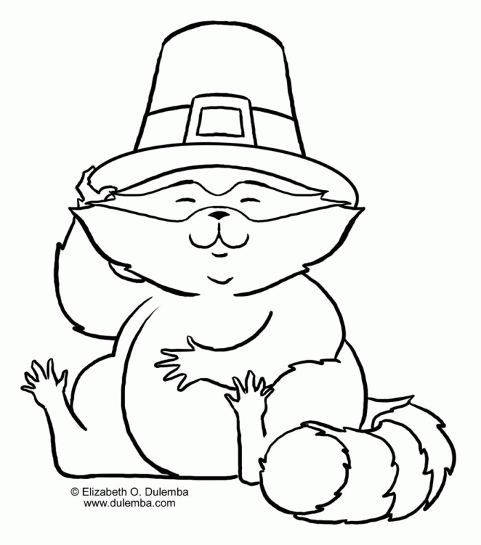 Racoon Coloring Page Kids
