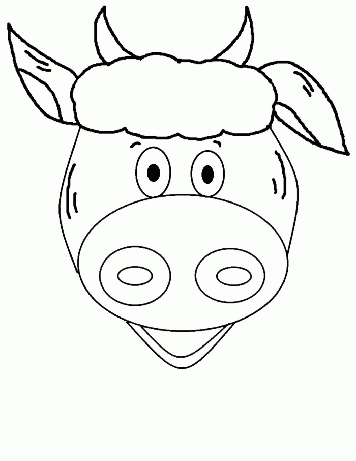 Cow Face Coloring Page