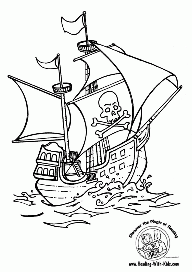 Best Pirate Ship Coloring Page | Laptopezine.