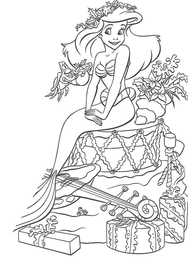 Disney Princess Celebrate Christmas Day Coloring Pages - Christmas 