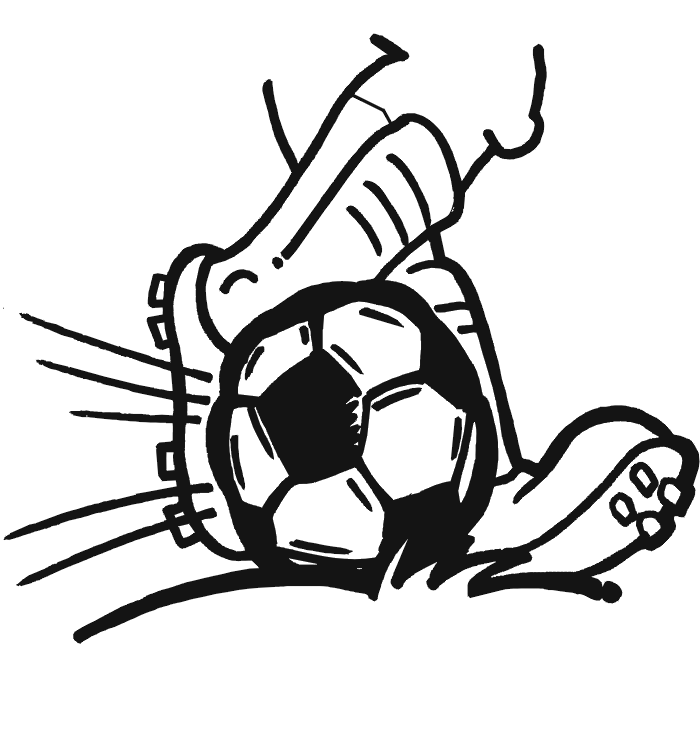Soccer Coloring Page | Foot Kicking Ball