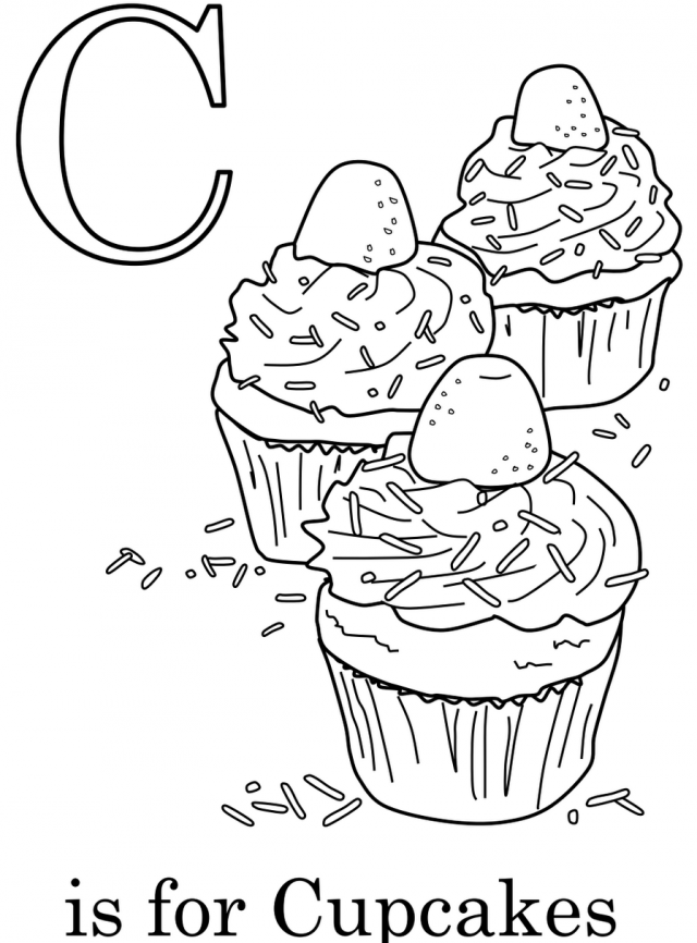 Download C For Cupcakes Coloring Pages Alphabet Or Print C For 